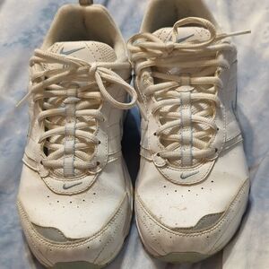 Nike White and Light Blue Athletic Shoes